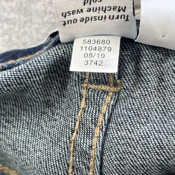 Lane Bryant Jeans 18 Dark Wash Distressed Leopard Patch Skinny - Picture 8 of 9